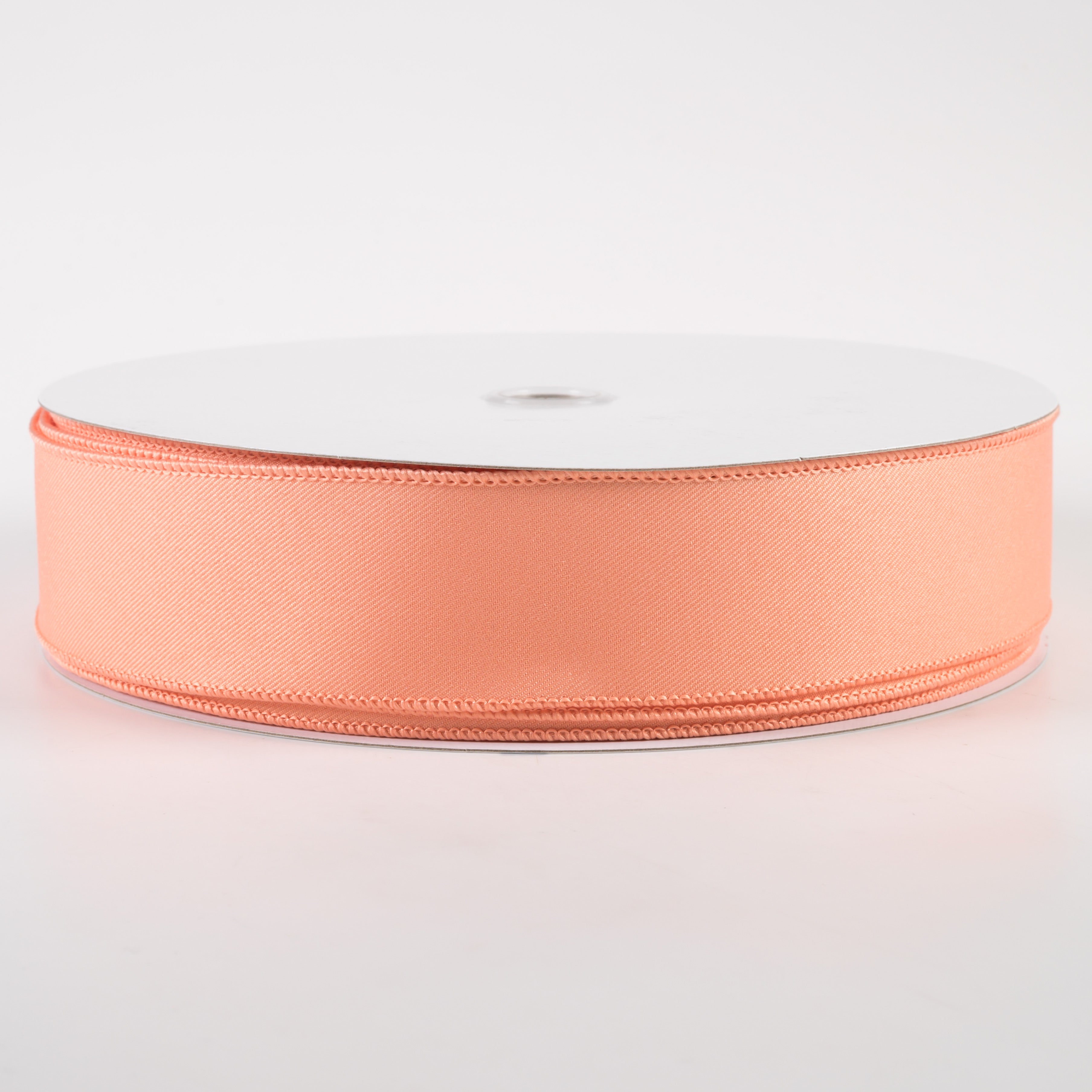 1.5 Inch Diagonal Weave Fabric Ribbon - Peach Color Craft Ribbon (50 Yards) for Gift Wrapping, DIY Crafts, Hair Bows and Party Decorations