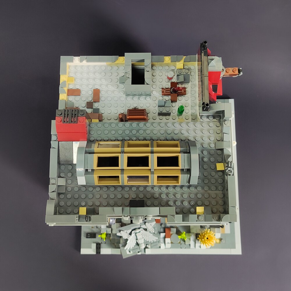JIE STAR 89102 Apocalypse Brick Bank Building Set - 2500pcs Creative Construction Blocks for Adults, Collectors & DIY Enthusiasts - Perfect for Apocalypse Themed Displays, War Game Scenes & Unique Home Decor