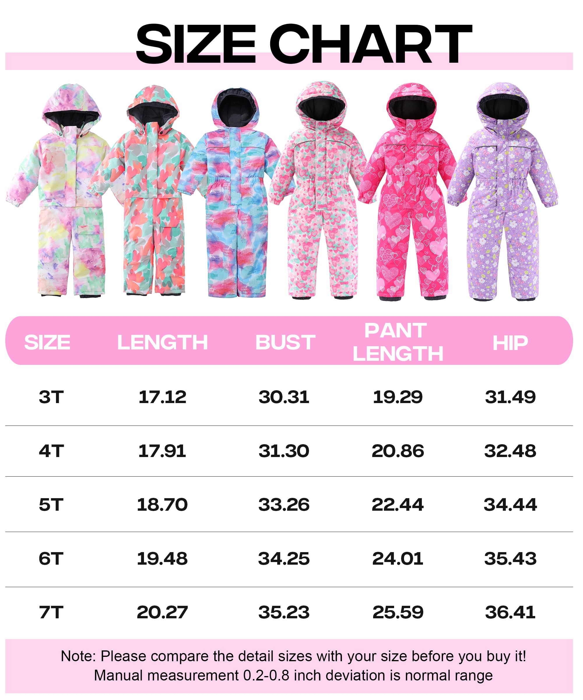 LUCKYLUAN Kids Waterproof Snowsuit - Windproof One Piece Snow Coveralls with Hood for Boys & Girls - Perfect for Skiing, Snowboarding & Winter Outdoor Play
