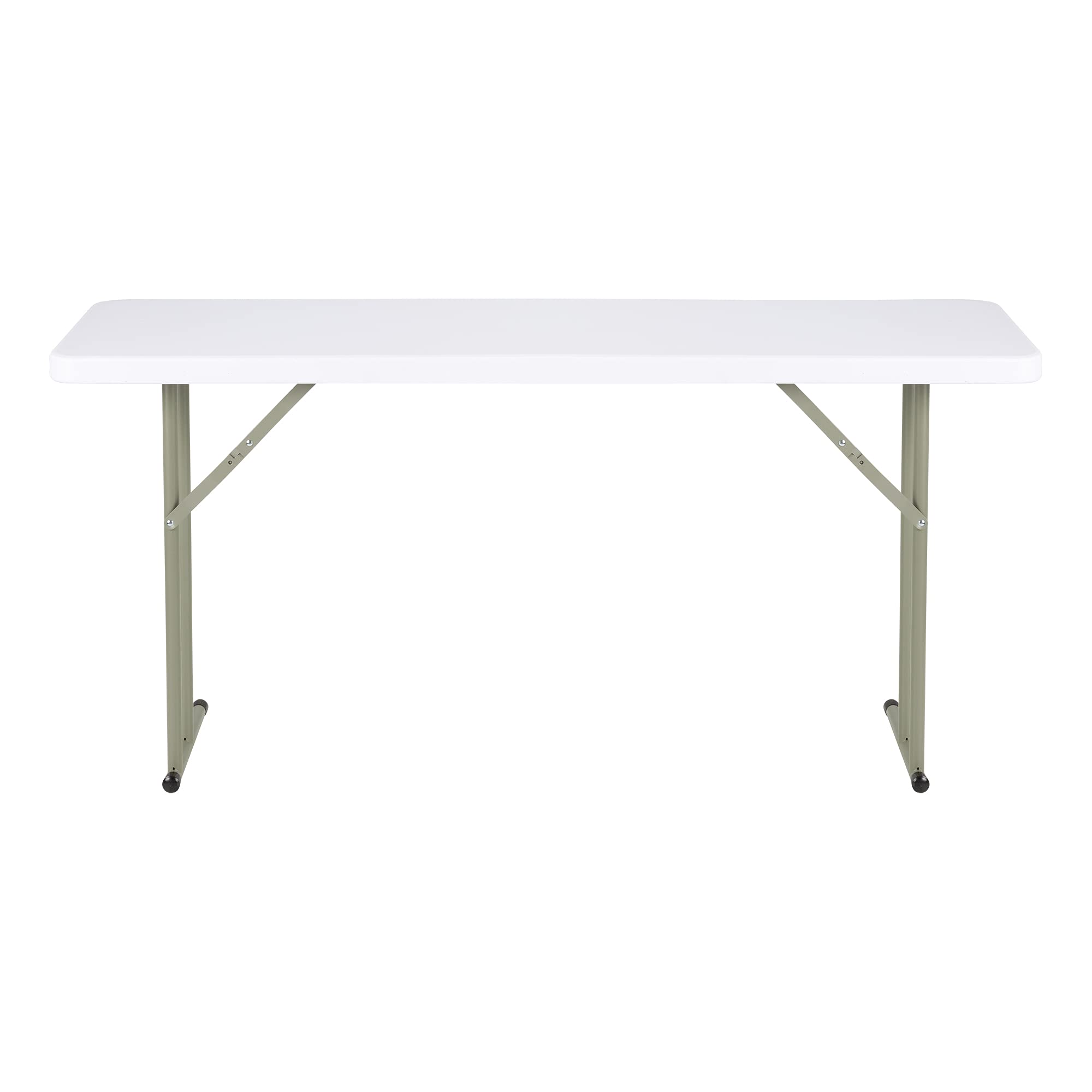 Norwood 5ft Folding Table Indoor Outdoor - Heavy Duty Blow Molded Plastic Training & Event Table - White - Perfect for Classrooms, Meetings, and Outdoor Gatherings