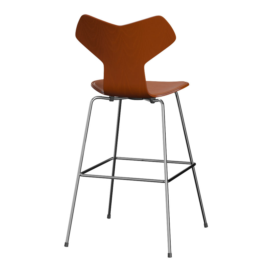 Premium Grand Prix Bar Stool 3139 - Colored Ash Wood with Front Upholstered Seat - Perfect for Kitchen Islands, Home Bars & Modern Dining Areas