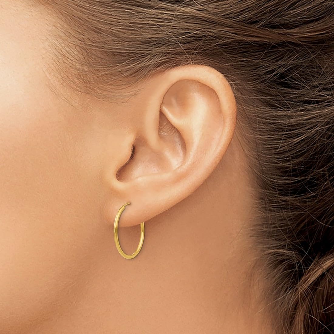 14K Gold Endless Hoop Earrings for Women - Classic Circle Hoops in 3 Sizes (Small/Medium/Large) - Perfect for Everyday Wear, Date Nights & Special Occasions