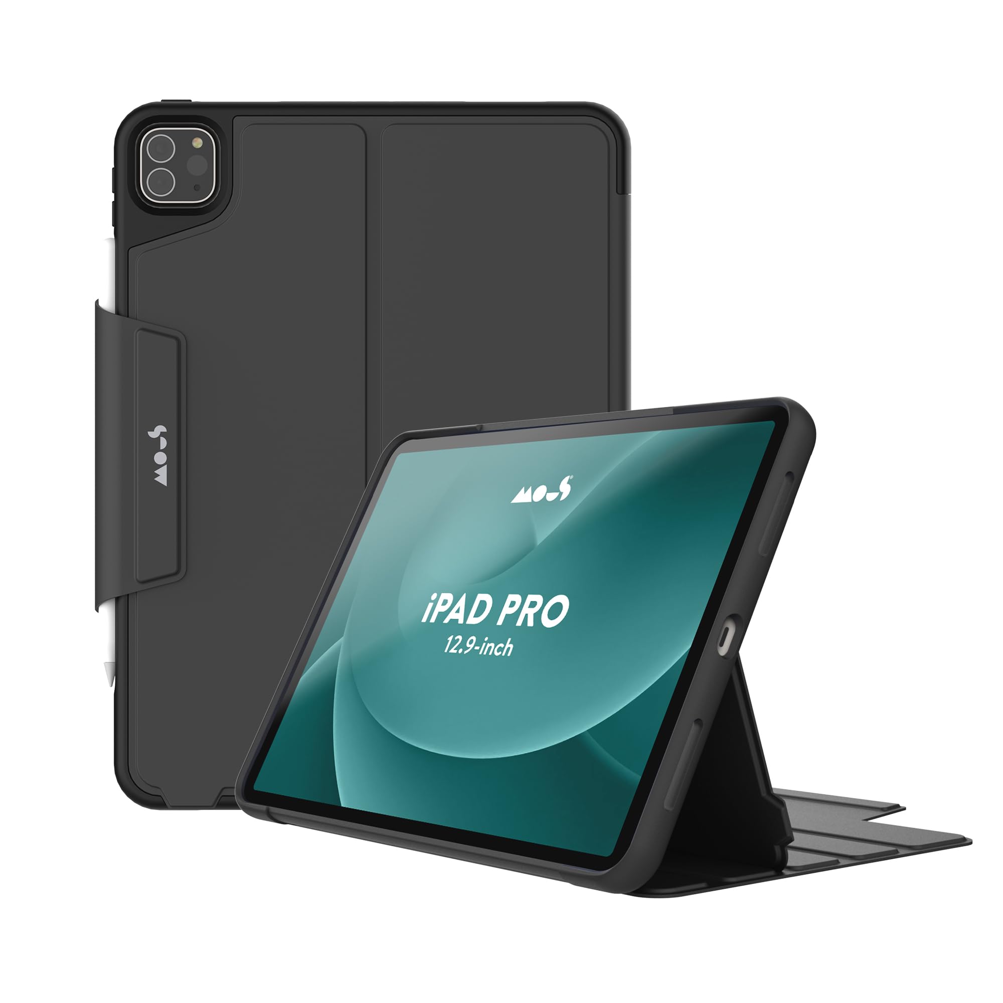 Premium Mous Case for iPad Pro 12.9 inch (5th & 6th Gen 2021-2022) - Shockproof Protective Cover with Apple Pencil Holder & Adjustable Stand - Perfect for Work, Travel, and Creative Professionals