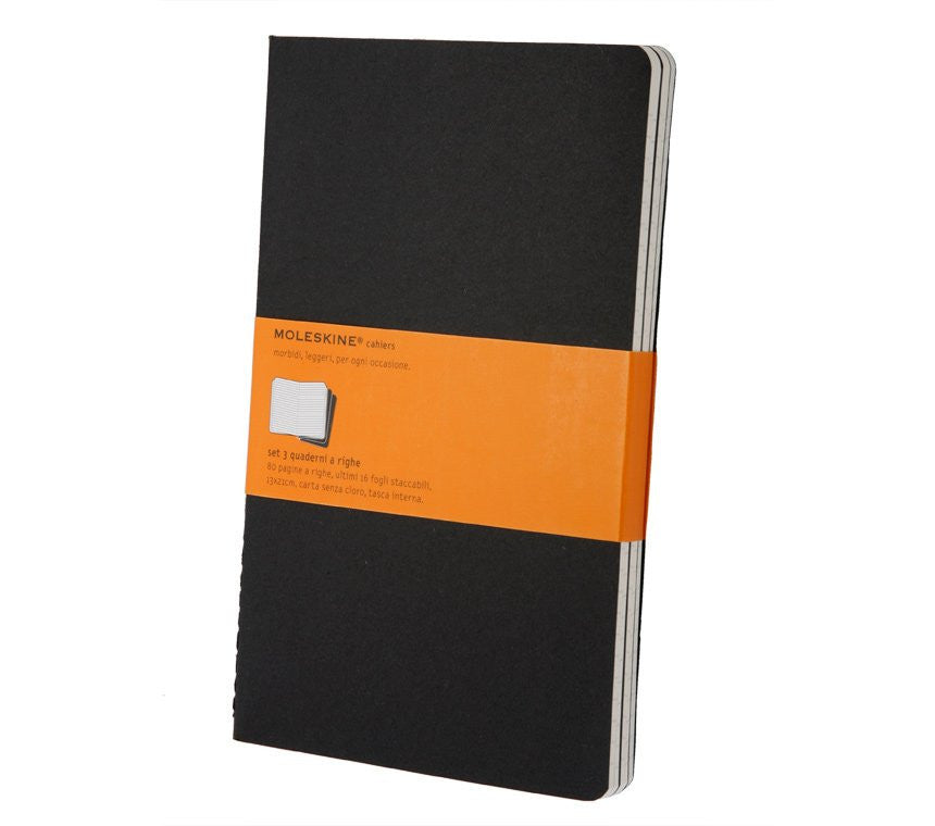 Premium Moleskine Ruled Cahier Journal Set - 3 Pack with Durable Cardboard Cover for Note Taking, Sketching & Daily Planning | Perfect for Students, Artists & Professionals
