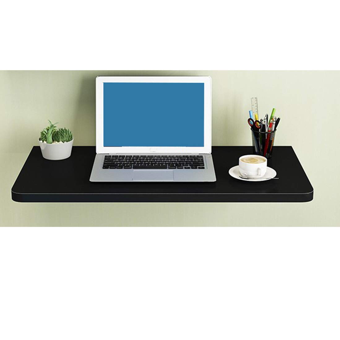 Wall-Mounted Drop-Leaf Folding Desk - Space Saving Floating Laptop Table for Home Office, Kitchen, Dining & Laundry Room | Compact Foldable Computer Desk for Small Spaces & Apartments