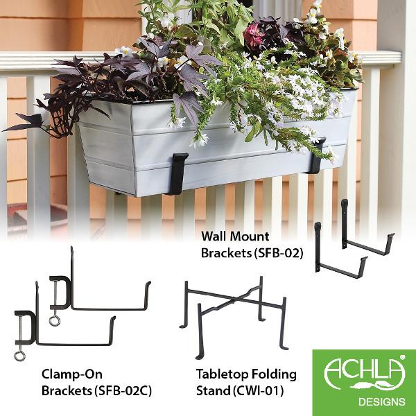 Galvanized Steel Flower Box Planter - Rustproof Outdoor Garden Container for Plants, Flowers & Herbs - Perfect for Patio, Balcony & Window Sill Decor