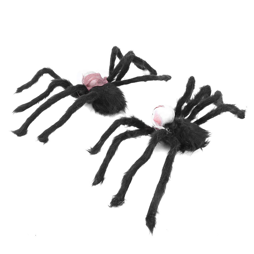 2-Pack Halloween Spider Decorations - Realistic Fake Spiders for Windows, Doors, Home, Bar, Party & Haunted House Decor - Perfect for Halloween Parties, Trick or Treat, and Spooky Decorations
