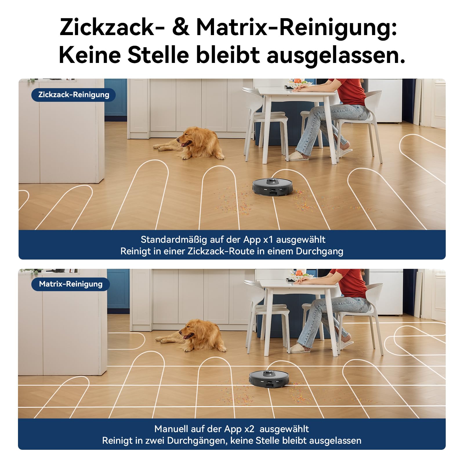 Proscenic Q8 Robot Vacuum and Mop Combo - Smart WiFi Connected, Self-Charging, 2000Pa Strong Suction, Quiet Cleaning for Hardwood Floors & Carpets - Perfect for Pet Hair, Daily Home Cleaning & Large Spaces