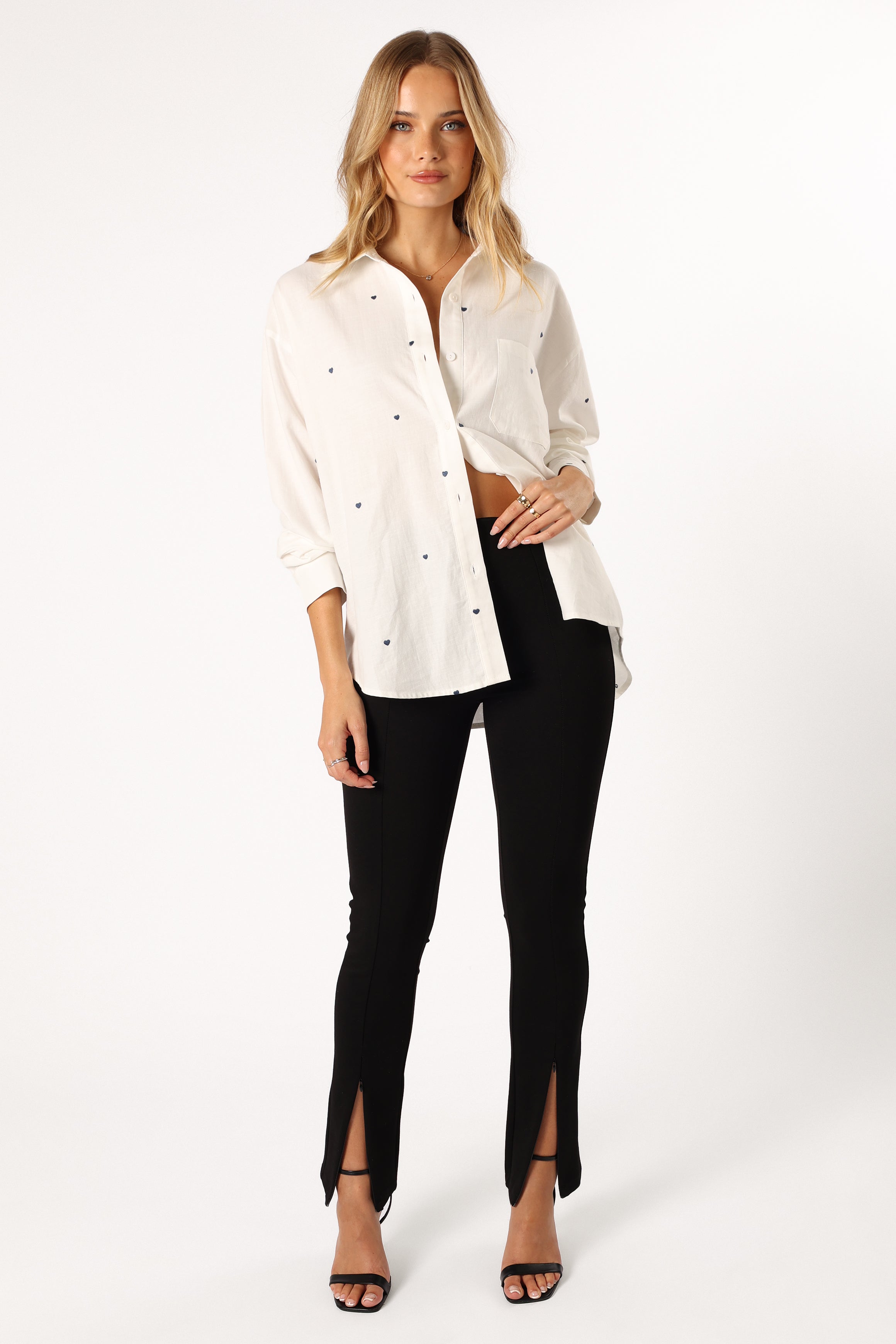 Avah Women's Button Down Shirt - Classic White Blouse for Work, Casual & Office Wear | Slim Fit Long Sleeve Top for Business & Everyday Outfits