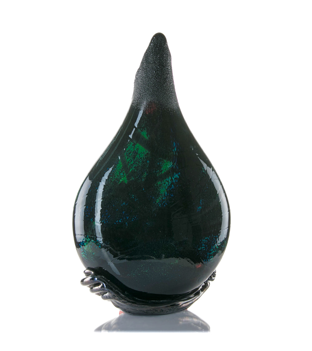 Daniel Moe Black Lava Trail 2 Glass Vessel - Modern Home Decor for Living Room, Office & Wedding Centerpieces