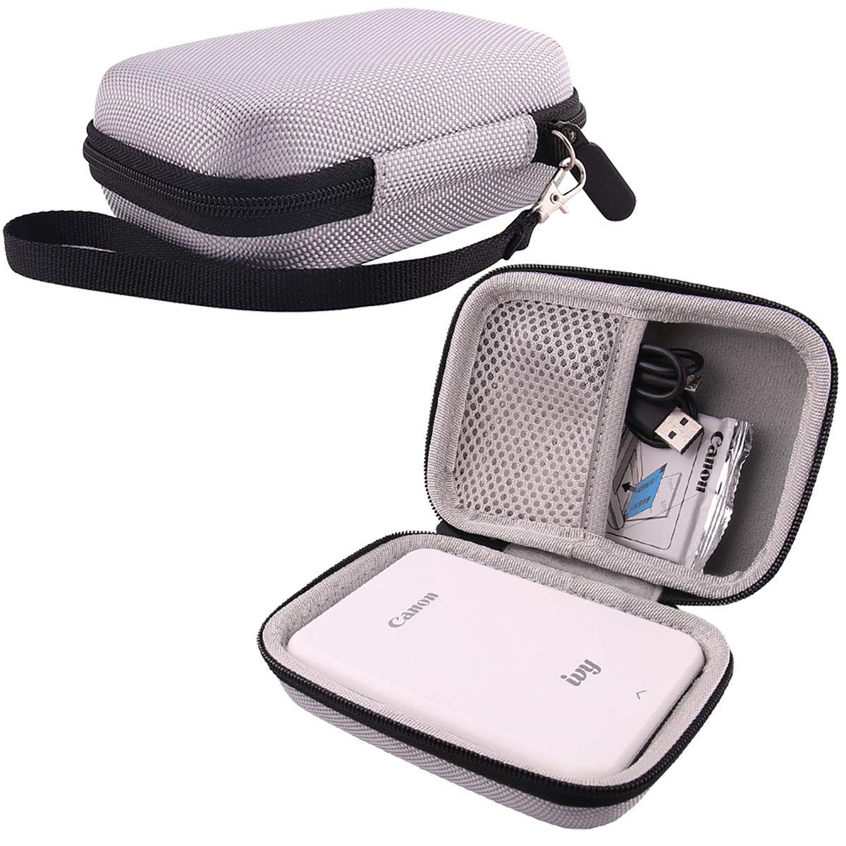 Canon Ivy Mini & Ivy 2 Mini Photo Printer Case - Hard EVA Protective Travel Storage for Canon Ivy CLIQ/CLIQ+/CLIQ2/CLIQ+2 Instant Cameras | Durable Gray Shell | Perfect for Travel, Home Storage & On-the-Go Printing Protection