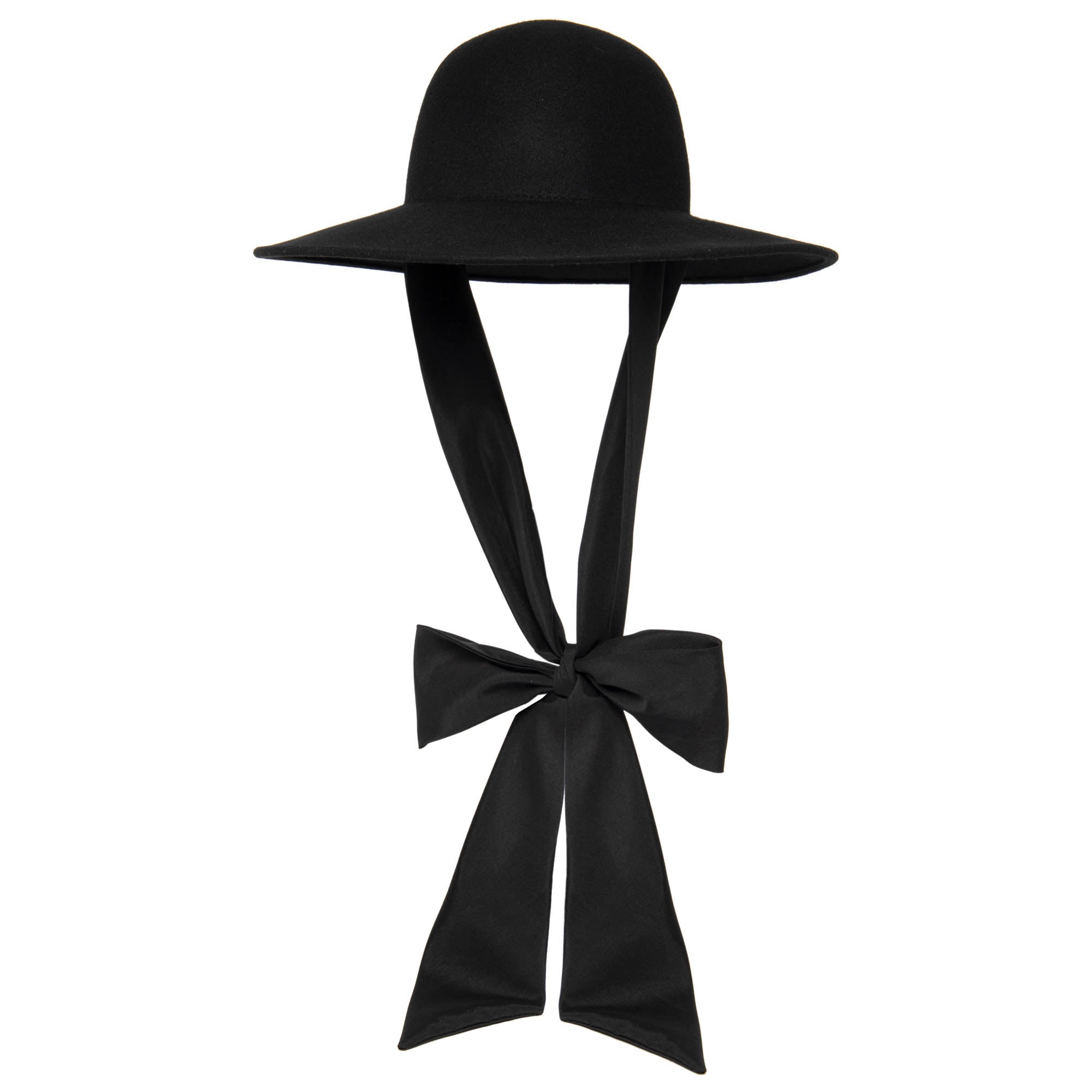 Stella Wool Felt Floppy Hat with Long Chin Ties - Women's Wide Brim Sun Hat for Outdoor Activities (WFH8255) - Perfect for Beach, Garden, and Summer Fashion
