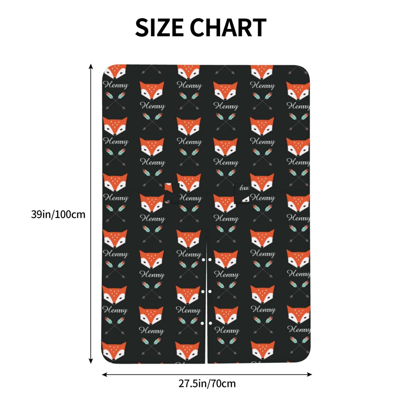 Custom Personalized Tribal Fox & Arrow Baby Car Seat Canopy - Embroidered Name, Minky Nursing Blanket for Boys & Girls - Stroller Cover & Breastfeeding Canopy (27.5