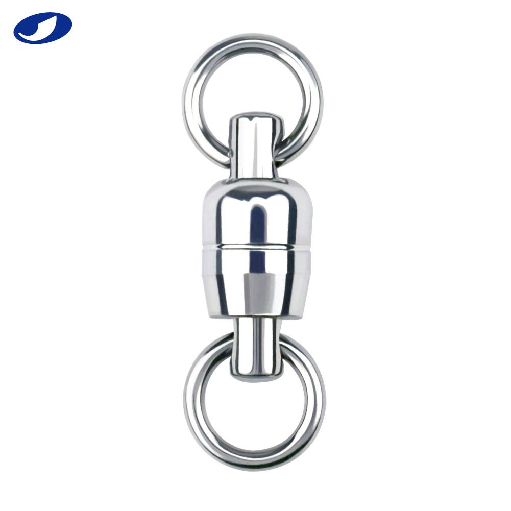 10Pcs OCEAN CAT Fishing Ball Bearing Swivels - Copper & Stainless Steel Welding Rings with Dual Spinning Design - High Strength Saltwater Fishing Tackle Connectors for Quick Lure Line Changes - Perfect for Deep Sea Fishing, Trolling and Surf Casting