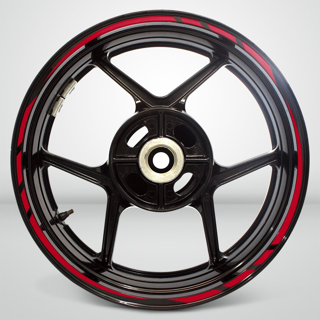 Reflective Red Stickman Vinyl Outer Rim Liner Stripe for Kawasaki Ninja 1000 Motorcycle - High Visibility Rim Tape for Night Riding Safety & Custom Styling