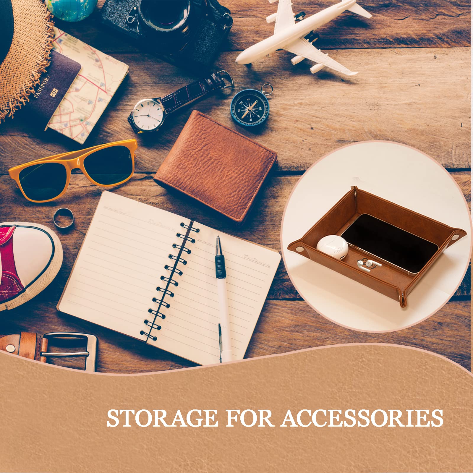 Best Dad Ever PU Leather Tray & Keychain Set - Unique Father's Day, Birthday & Christmas Gifts for Dad from Daughter, Son or Wife - Perfect for Home Organization & Key Storage (Gift for Husband, New Dad)