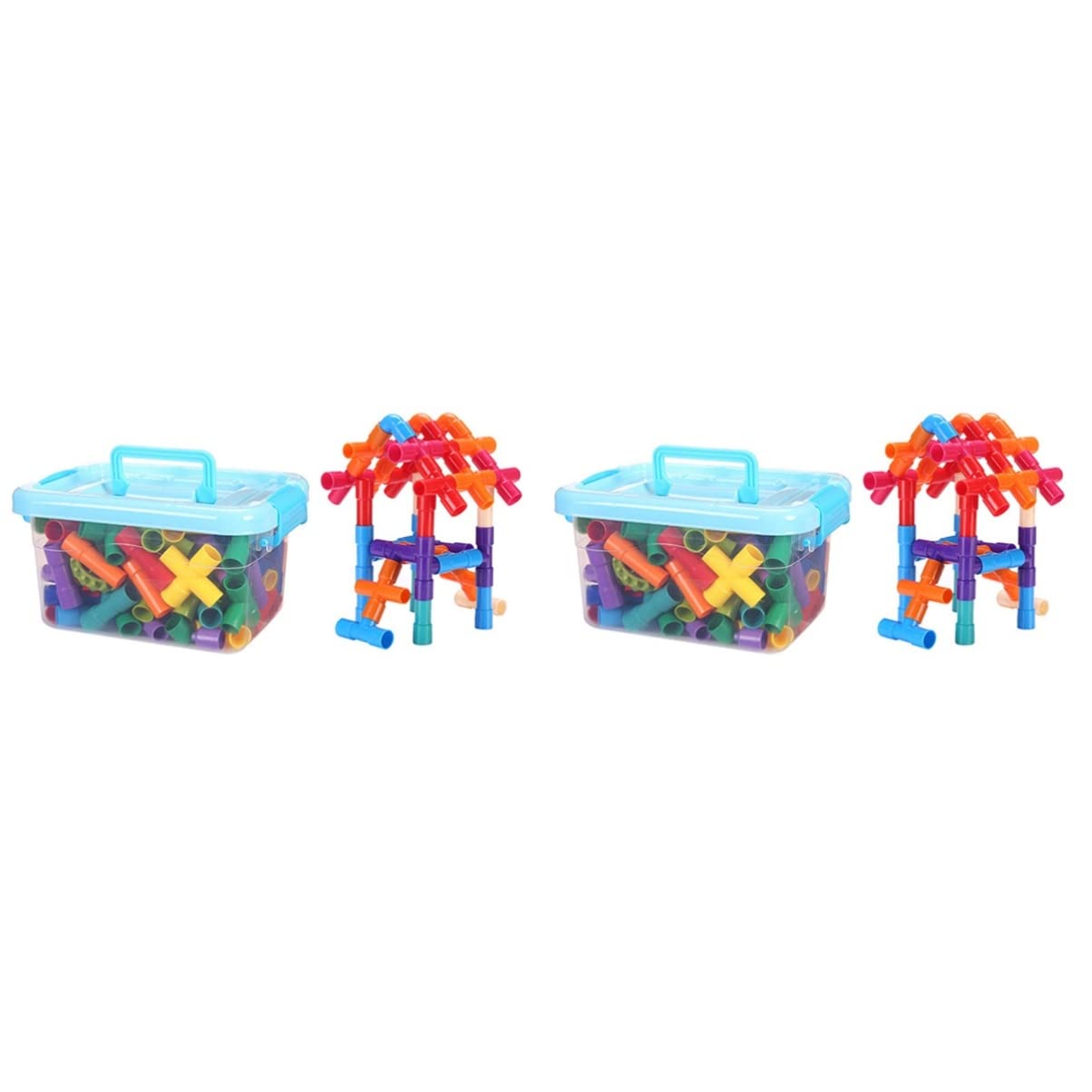 VICASKY 2 Sets 76pcs Kids Educational Building Blocks - STEM Learning Toys for Toddlers & Preschoolers - Creative Construction Playset for Classroom, Birthday Gifts & Indoor Playtime