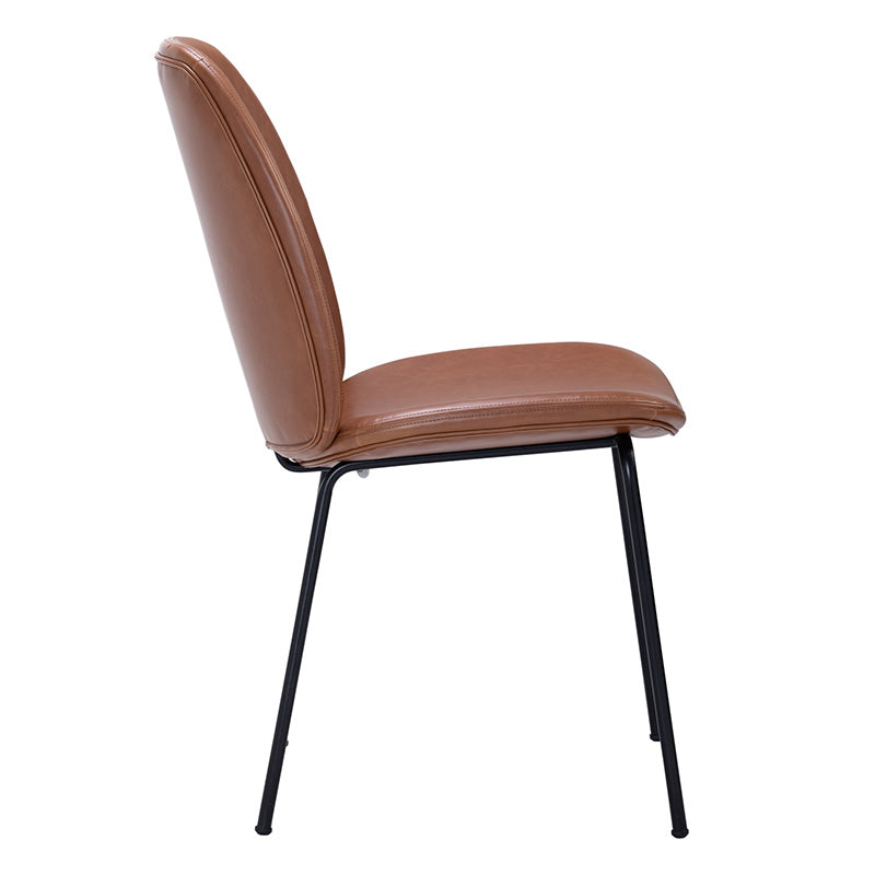 ADELIA Modern Dining Chair Set of 2 - Tan & Black Upholstered Kitchen Chairs with Wooden Legs - Perfect for Dining Room, Kitchen, Breakfast Nook & Home Office