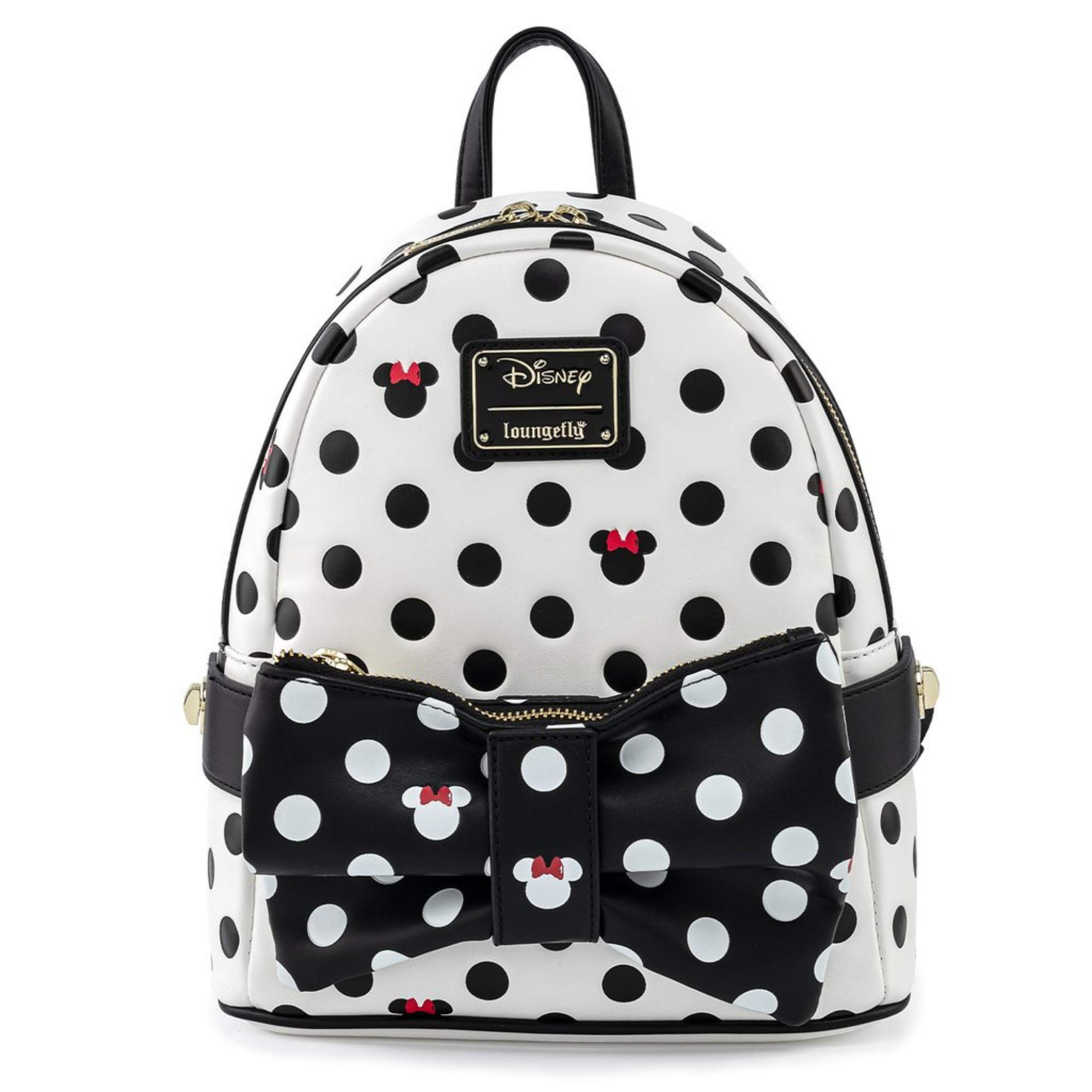 Disney Minnie Mouse Black & White Polka Dot Mini Shoulder Bag with Removable Waist Purse, 8.44