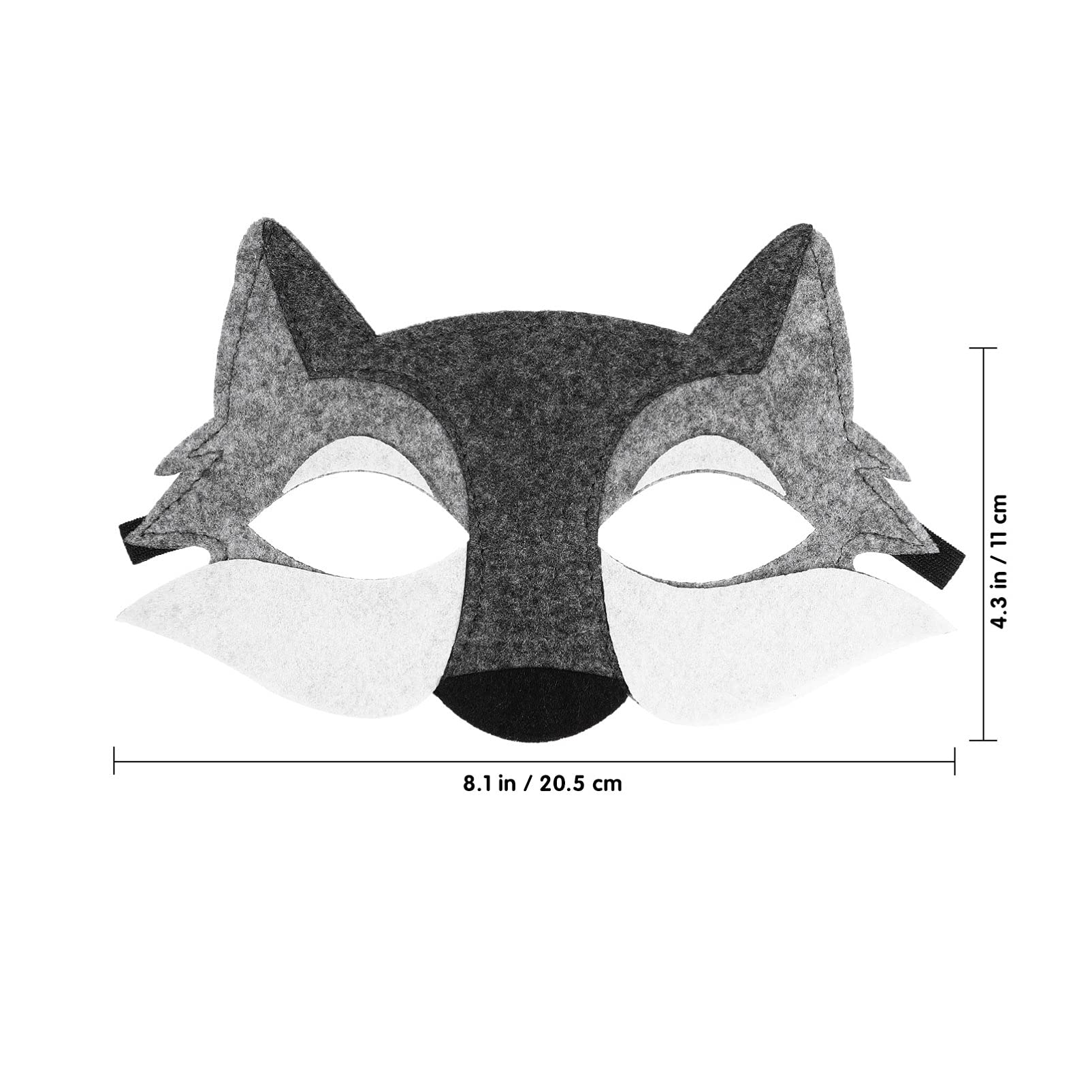 3PCS Wolf Felt Animal Masks for Kids - Half Face Wolf Costume Masquerade for Halloween, Birthday Parties & Cosplay - Perfect for Dress-Up, Role Play & Themed Events