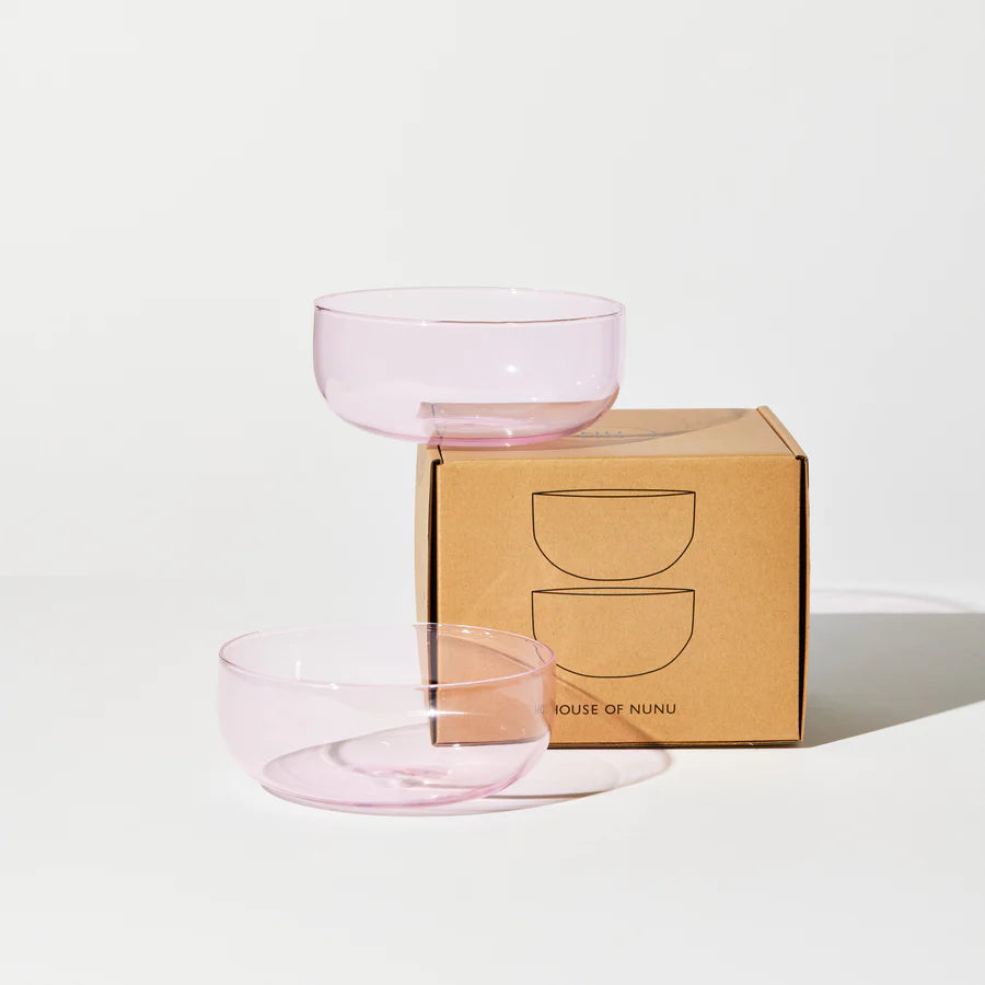 Pink Abracadabra Set of 2 Decorative Bowls - Perfect for Serving Salads, Snacks & Desserts at Parties & Family Gatherings