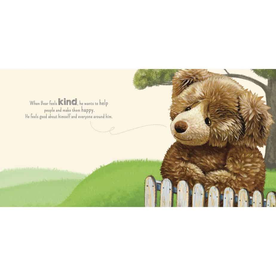 Bear Feels Kind - Soft Plush Stuffed Animal Toy for Kids, Perfect for Cuddling, Gifts, and Nursery Decor | Ideal for Birthdays, Valentine's Day, and Comforting Children