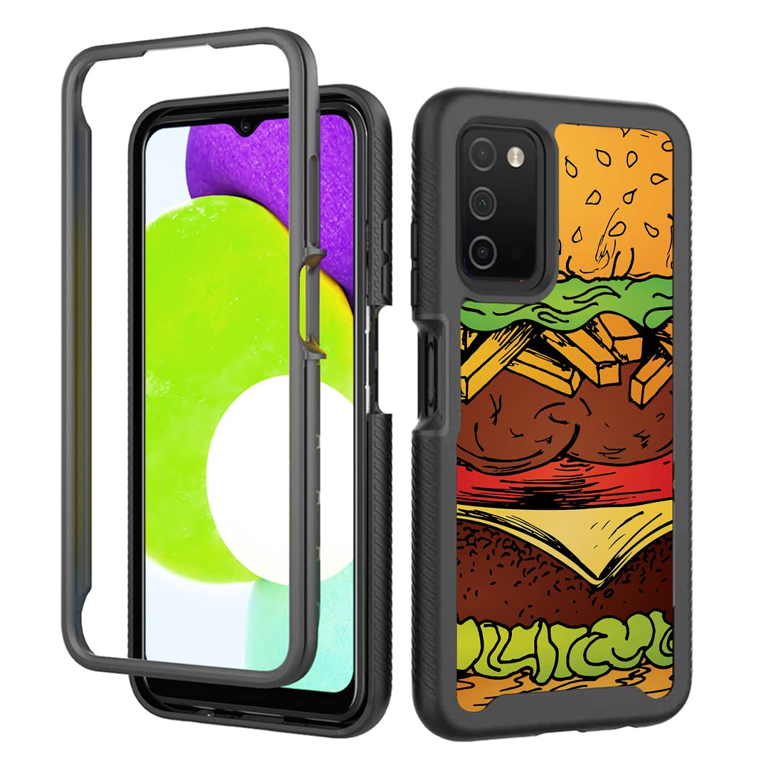 Premium Shockproof Samsung Galaxy A03S Phone Case - Cute Hamburger Design Protective Cover | Durable Protection for Everyday Use, Perfect for Work, School & Travel
