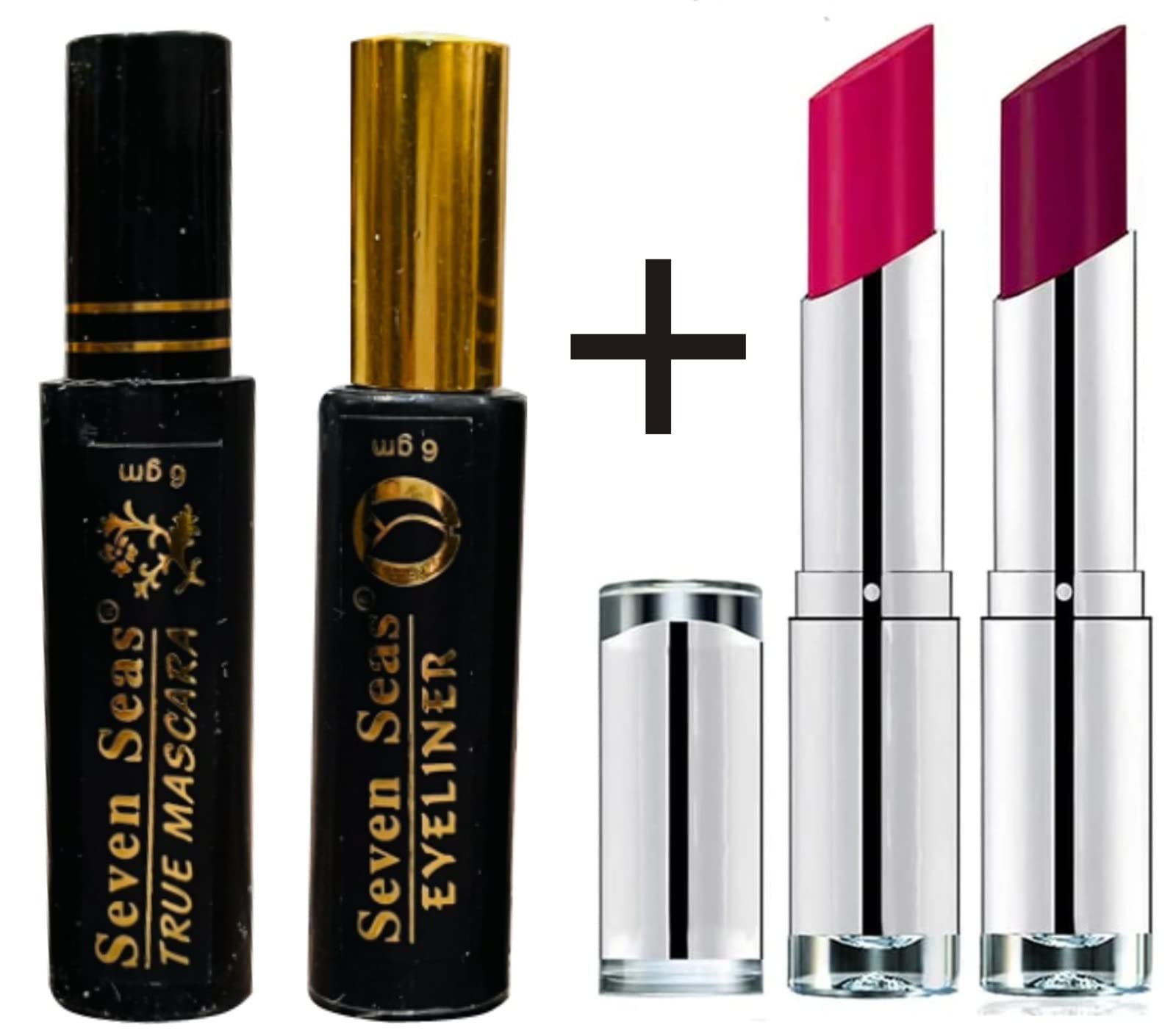 Long Lasting Matte Silky Lipstick & Eyeliner Set (Royal Queen, Wine, Multi-Color) - Smudge Proof, Cruelty Free Makeup Kit for Party, Date Night & Special Occasions