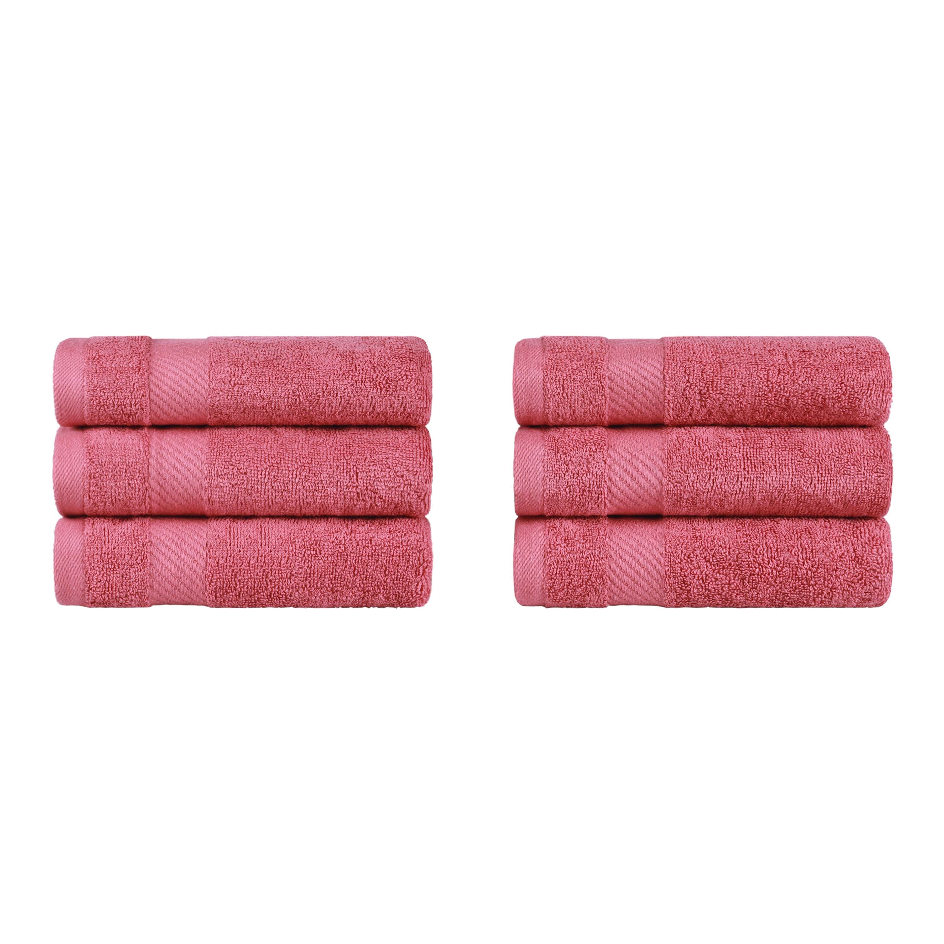 Premium 6-Piece Egyptian Cotton Hand Towel Set with Elegant Dobby Border - Soft & Absorbent for Bathroom, Kitchen, and Guest Use