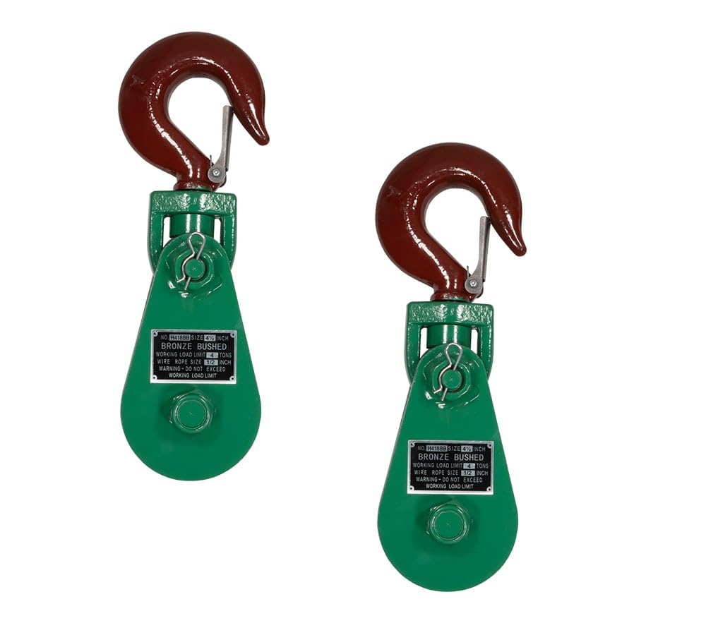 2-Pack Mytee Snatch Block with Hook – 4 Ton WLL, 4 1/4