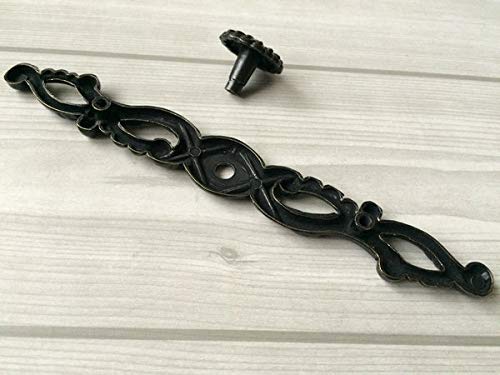 Antique Black Drawer Pulls - Ornate Cabinet Handles for Kitchen & Furniture