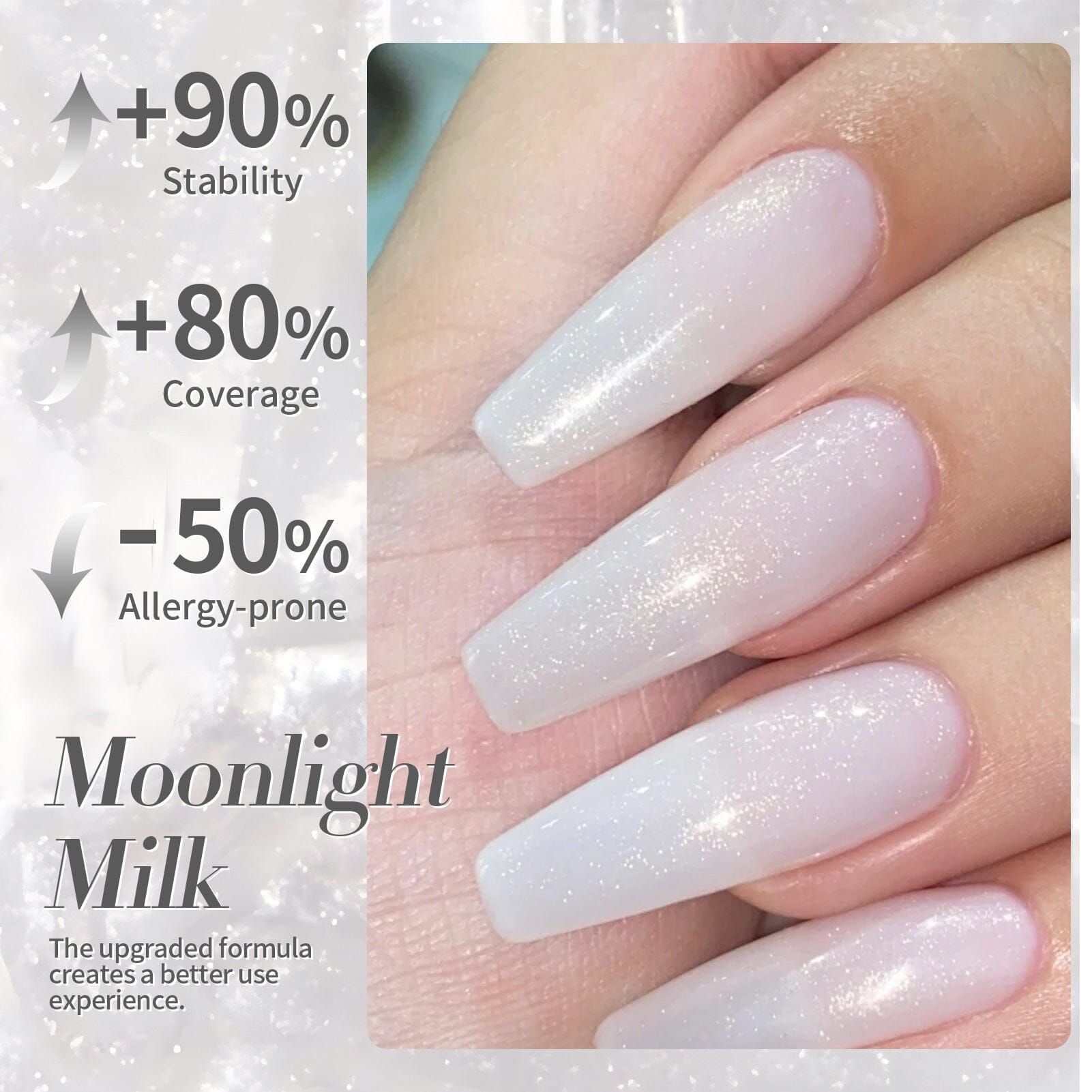 White Jelly Gel Nail Polish #19 Moonlight Milk - 15ml UV LED Soak Off Gel Polish for Manicure & Pedicure - Perfect for Nail Salon, Home DIY & Gift Giving