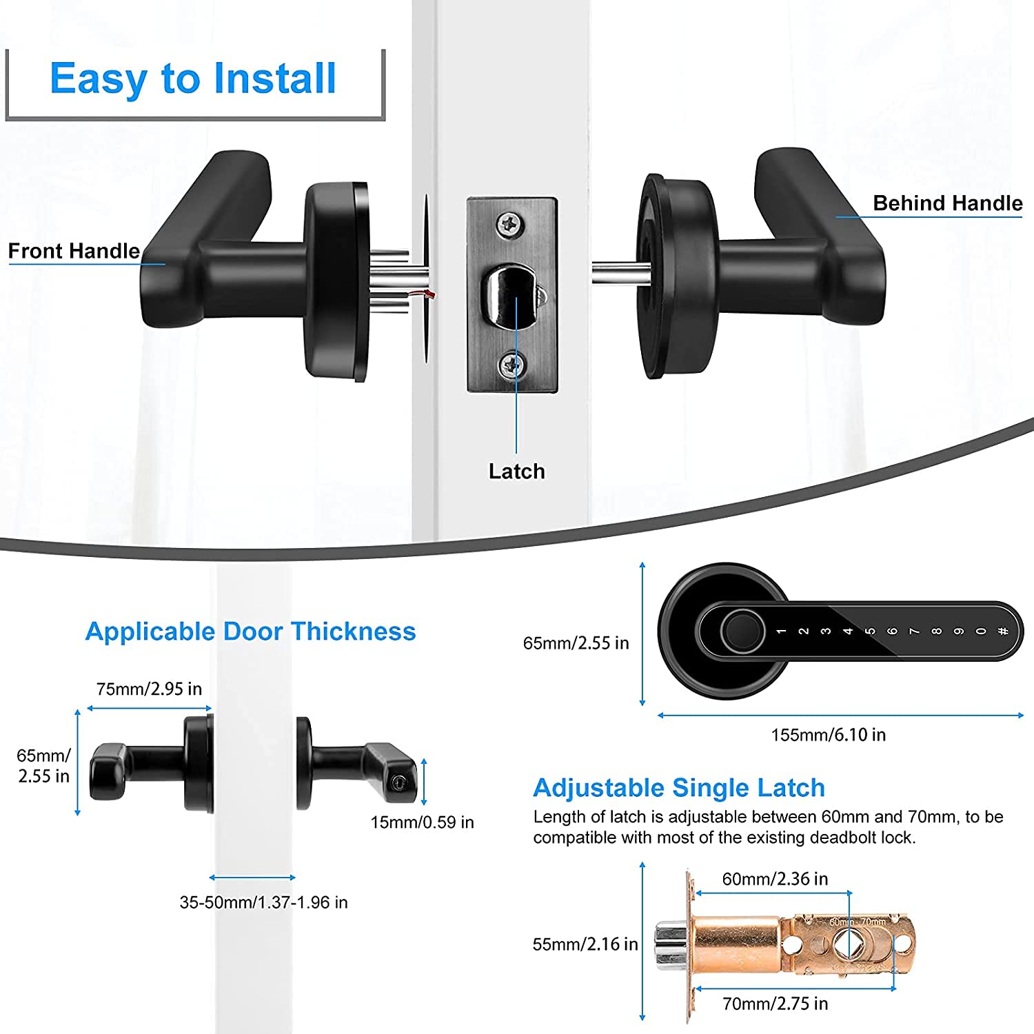 Smart Fingerprint Door Lock - Keyless Entry for Home & Office