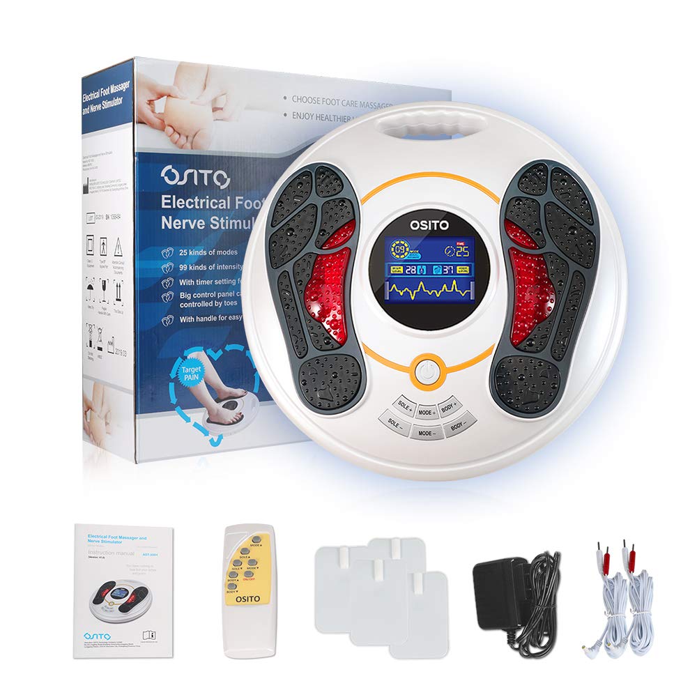 OSITO Circulation & Nerve Muscle Stimulator - TENS & EMS Therapy for Foot Circulation, Neuropathy Relief, Leg Pain, Body Relaxation & Massage - Clinically Proven for Home & Clinical Use