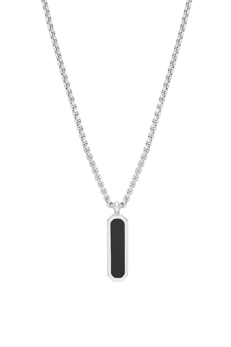 Gemstone Tag Pendant Necklace for Men - Sterling Silver Personalized Name Necklace - Perfect for Gifts, Anniversaries & Everyday Wear