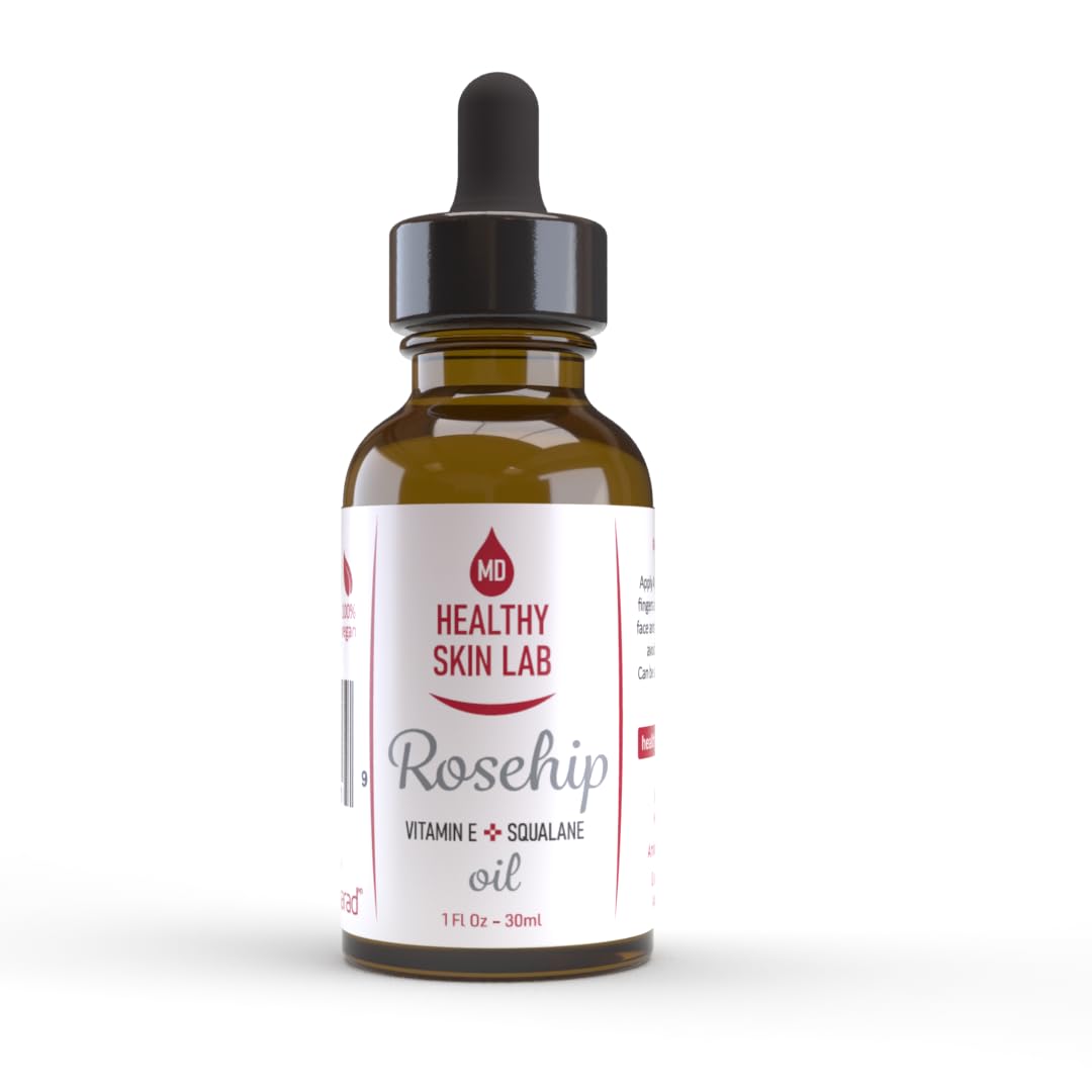 Vitamin E + Rosehip & Squalane Triple Hydration Oil - Anti-Aging & Brightening Facial Oil, Boosts Collagen & Reduces Wrinkles, Dermatologist Approved for All Skin Types, 1oz - Perfect for Nighttime Skincare Routine & Dry Skin Relief