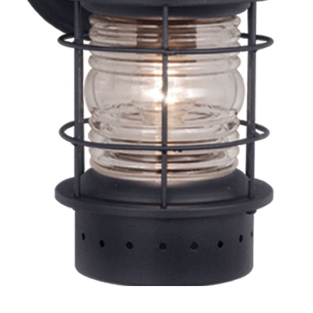 VAXCEL Hyannis 1-Light Bronze Coastal Outdoor Wall Lantern with Clear Glass - Perfect for Porch, Patio, and Beach House Exterior Lighting