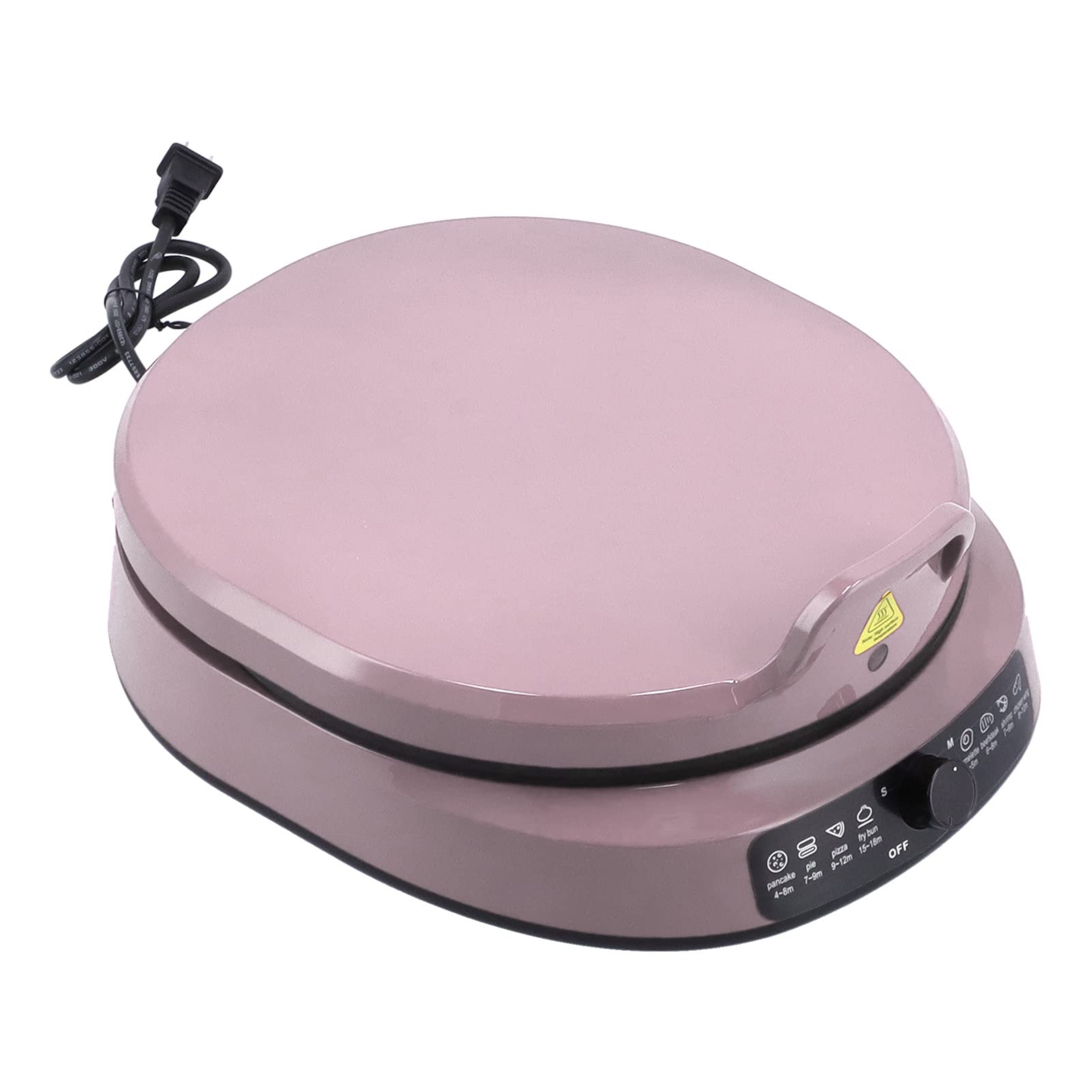 Electric Crepe Maker 1600W - Nonstick Double-Sided Pancake Maker with Stepless Temperature Control, One-Touch Operation for Crepes, Pancakes, Eggs & Cookies - 110V Round Griddle for Breakfast & Desserts (Pink) - Perfect for Home Kitchens, Cafes & Brunch Parties