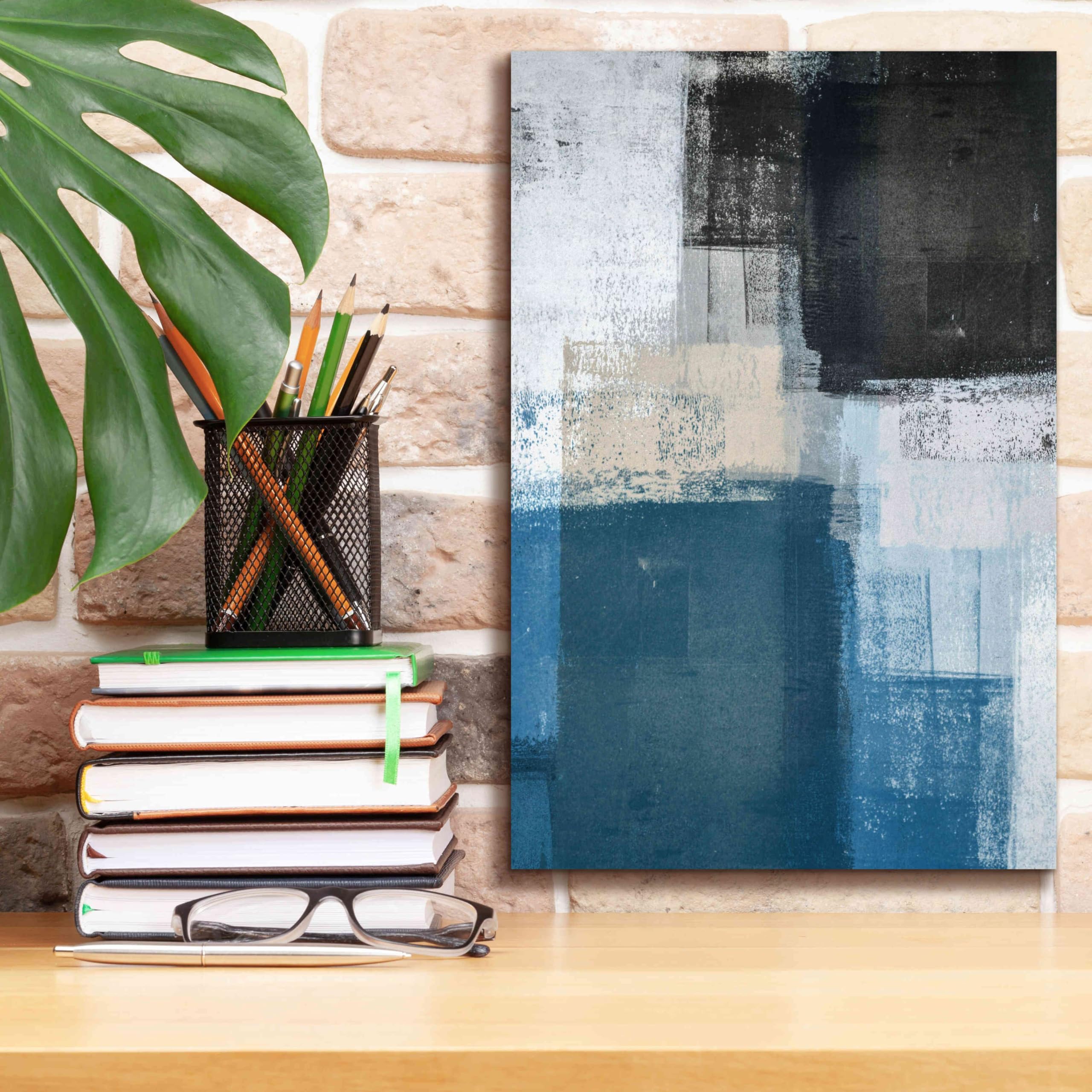 Abstract Blue II Giclee Canvas Wall Art by Incado - 12x18 Inches Modern Graffiti Painting for Living Room, Bedroom & Office Decor