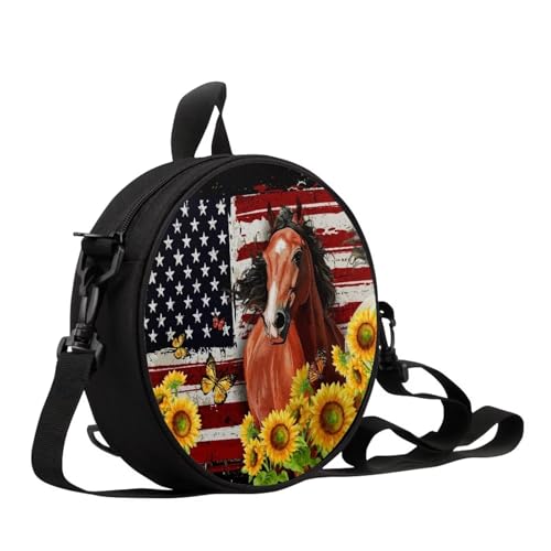 Red-american Flag Horse
