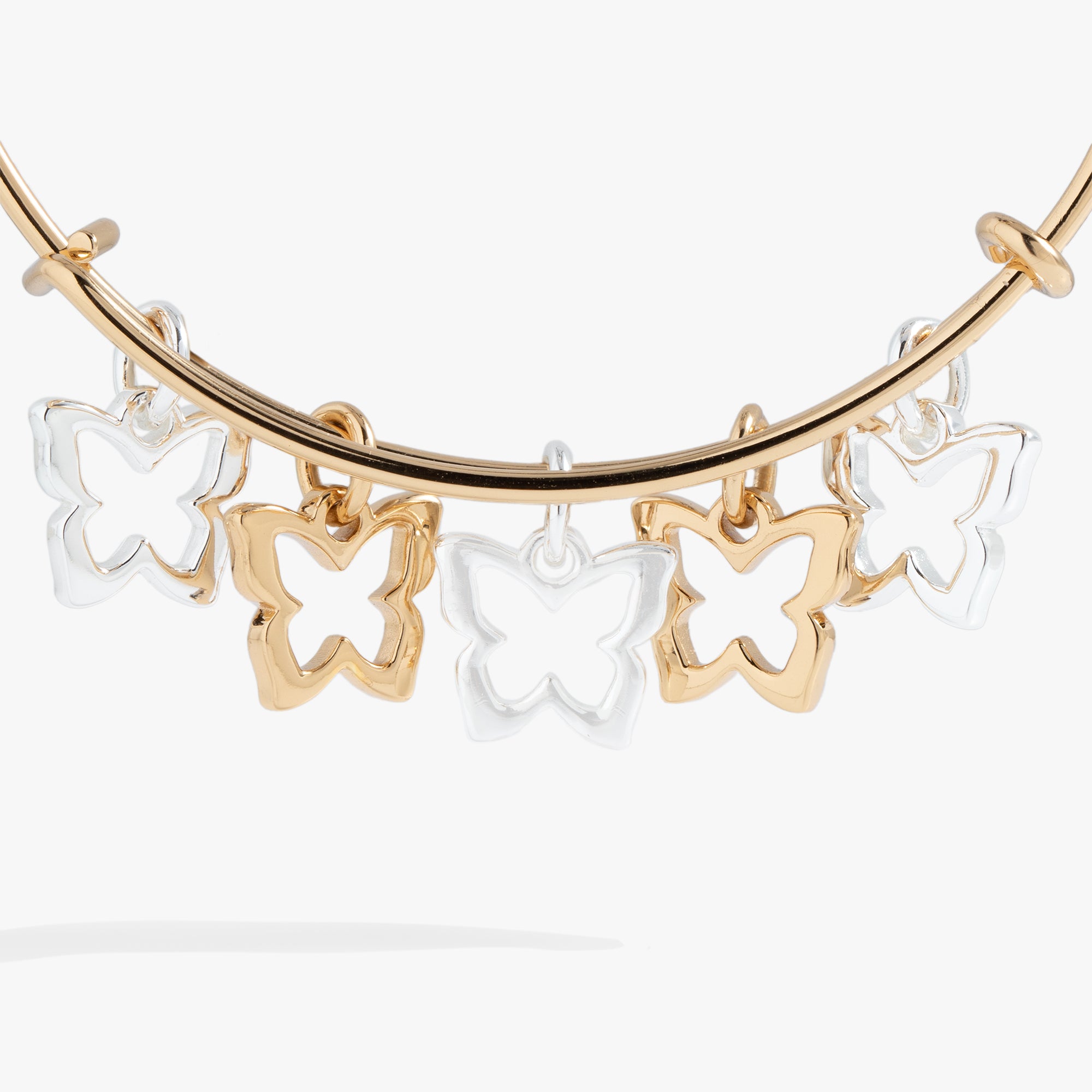 Butterfly Multi Charm Bangle Bracelet for Women - Elegant Adjustable Jewelry Gift for Girls, Teens & Adults - Perfect for Parties, Weddings & Everyday Wear