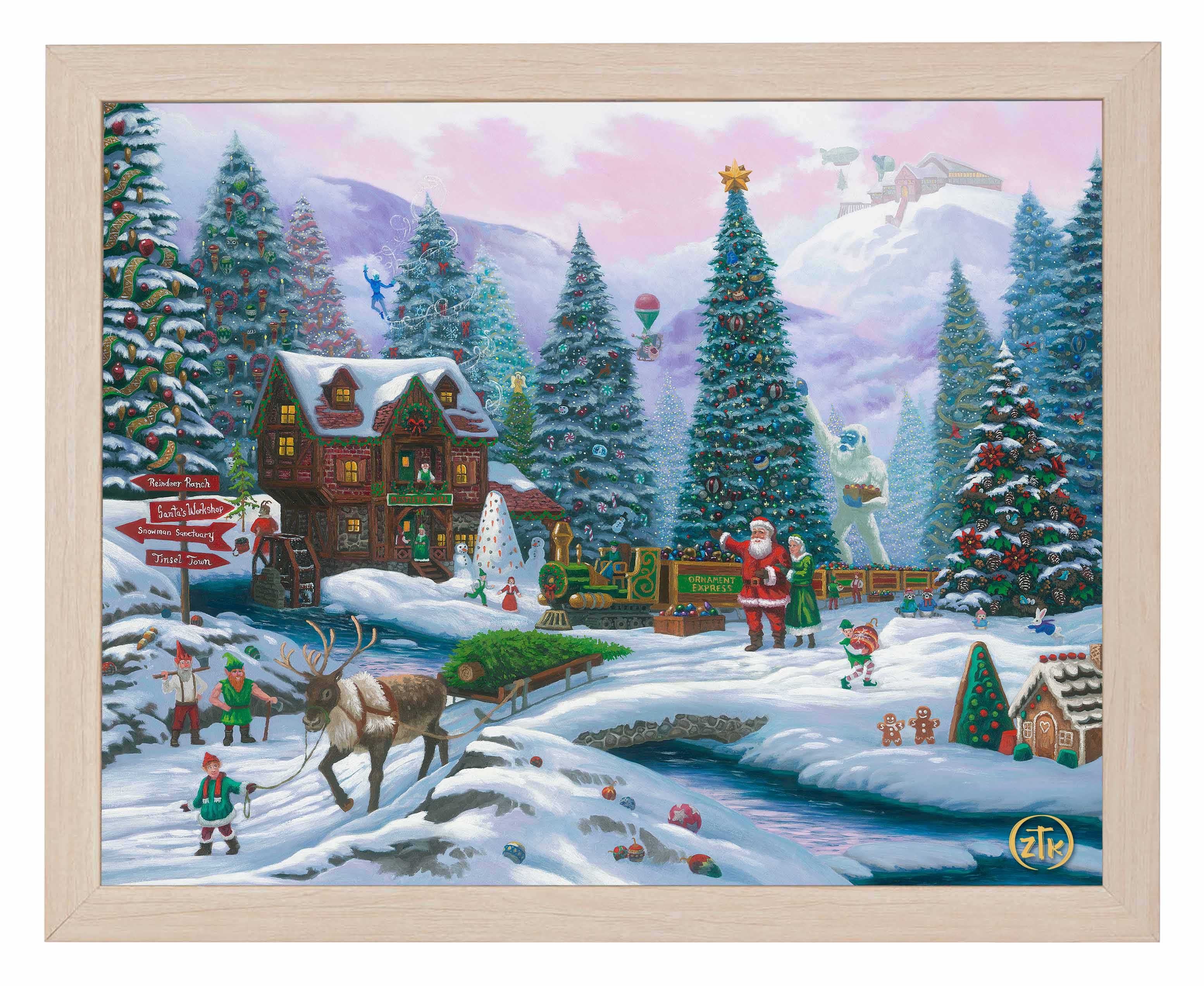 Christmas Tree Forest Art Prints - Holiday Wall Decor for Home, Office & Gifts | Winter Scenery Canvas Painting for Living Room & Bedroom