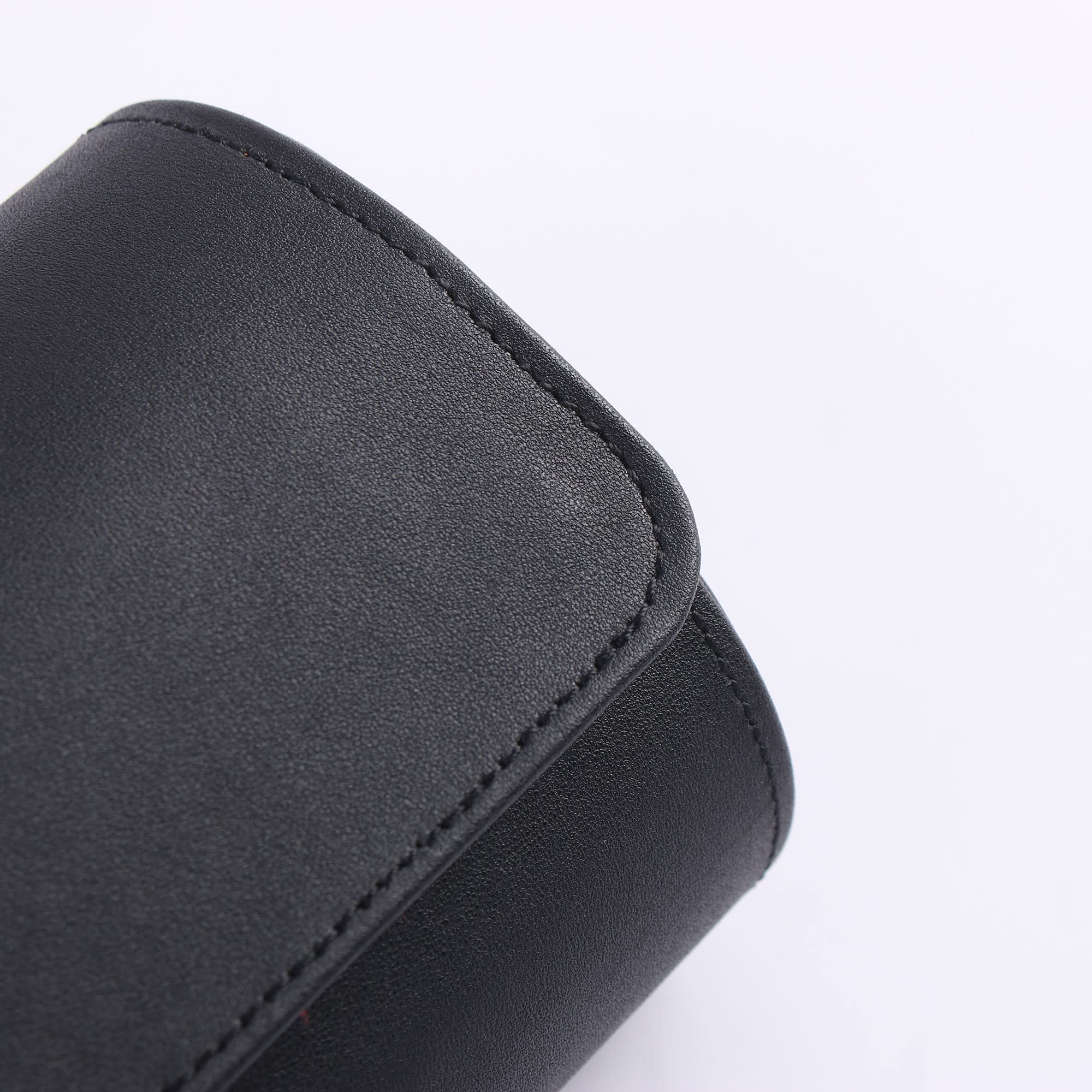 Premium Genuine Napa Leather Watch Roll Case for 3 Watches - Luxury Travel Watch Storage Organizer with Velvet Lining - Men's Watch Display Case by CALIBERWATCH - Perfect for Business Travel, Watch Collection Storage & Gift Giving