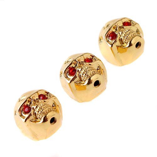 4pcs Gold Electric Guitar Volume & Tone Control Knobs with Skull Head Design - Includes Wrench for Easy Installation - Perfect for Rock, Metal & Custom Guitar Upgrades