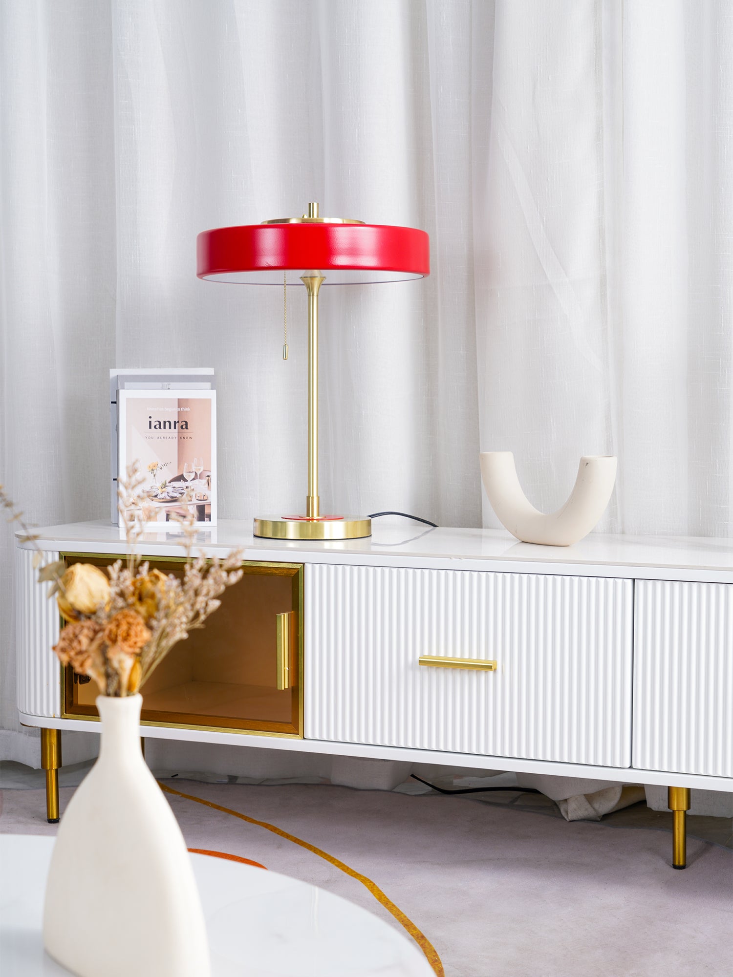 Revolve Table Lamp - Modern LED Nightstand Light with Adjustable Brightness for Bedroom, Living Room & Office