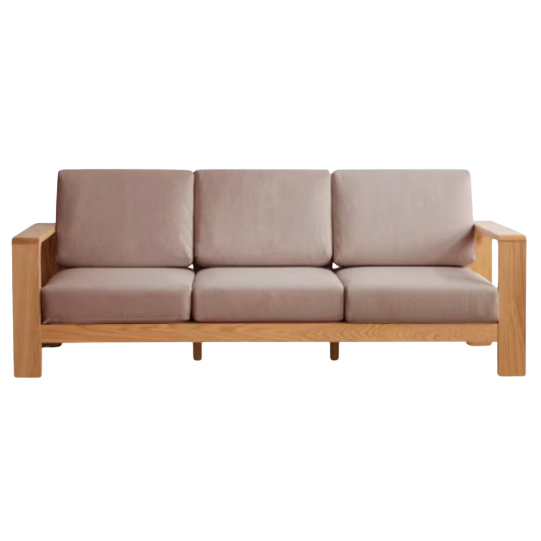 Oak Solid Wood Modern Fabric Sofa - Contemporary Living Room Furniture for Small Spaces & Apartments | Durable & Stylish Home Decor