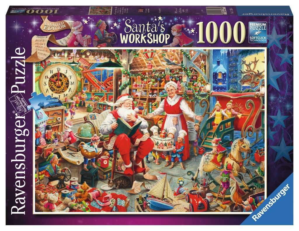 Ravensburger 1000 Piece Christmas Jigsaw Puzzle for Adults and Kids Ages 12+ - Santa's Grotto Workshop Holiday Family Activity | Perfect for Christmas Decor, Gift Giving & Winter Break Entertainment