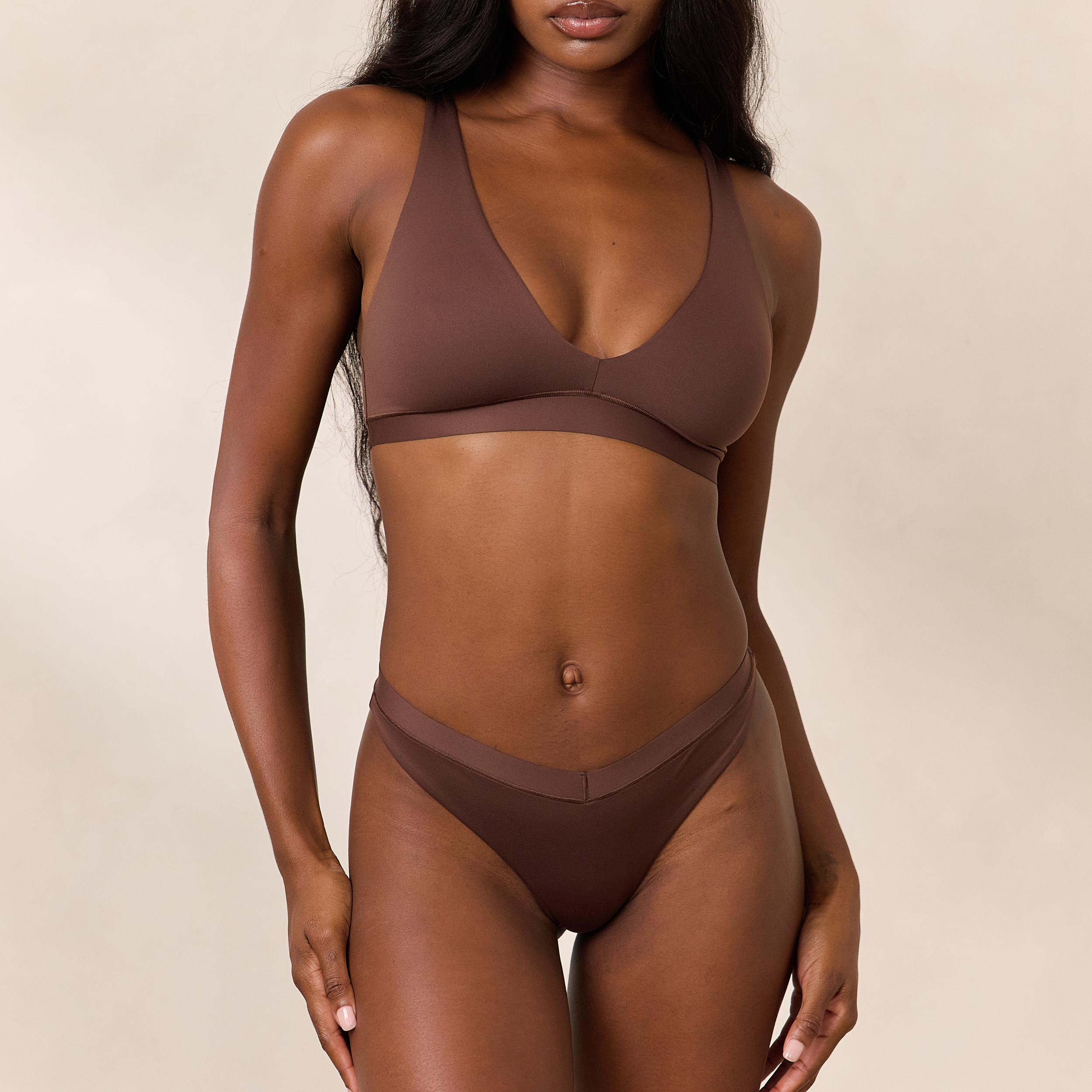 Everyday Comfort Triangle Bra - Soft Wireless Bralette for Women, Cocoa - Perfect for Yoga, Lounge & Sleepwear