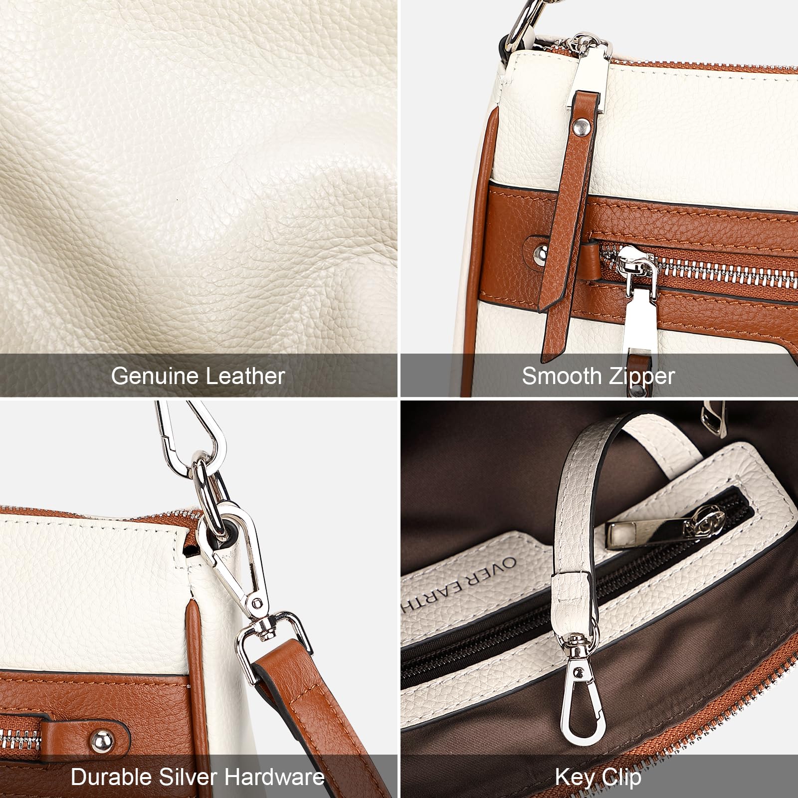 Stylish Over Earth Leather Crossbody Bags for Women - Small Hobo Purse Shoulder Bag - Perfect for Everyday Use, Travel & Casual Outings