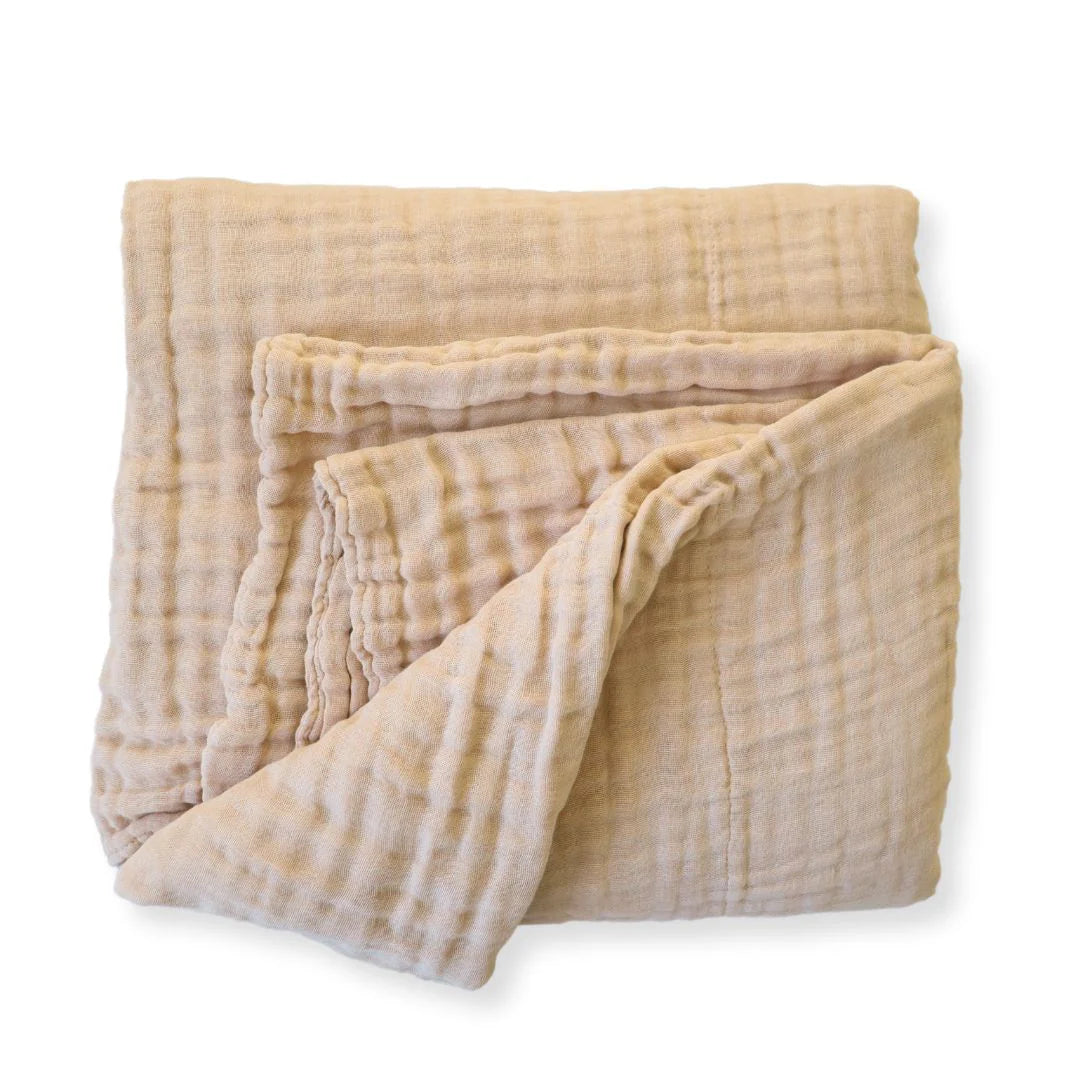 Fibre For Good Undyed Organic Cotton Muslin Wrap - Soft Baby Swaddle Blanket for Newborns, Nursing Cover & Stroller Blanket